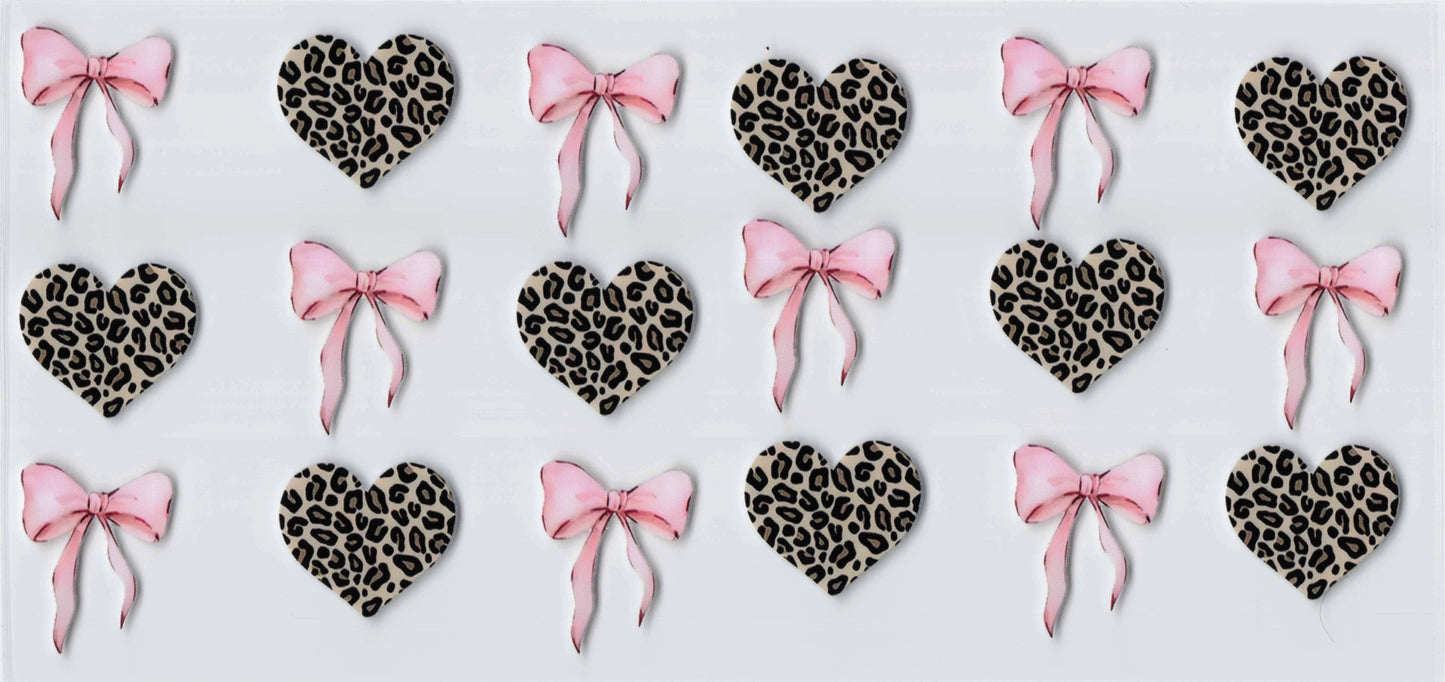 Pink bow & cheetah hearts