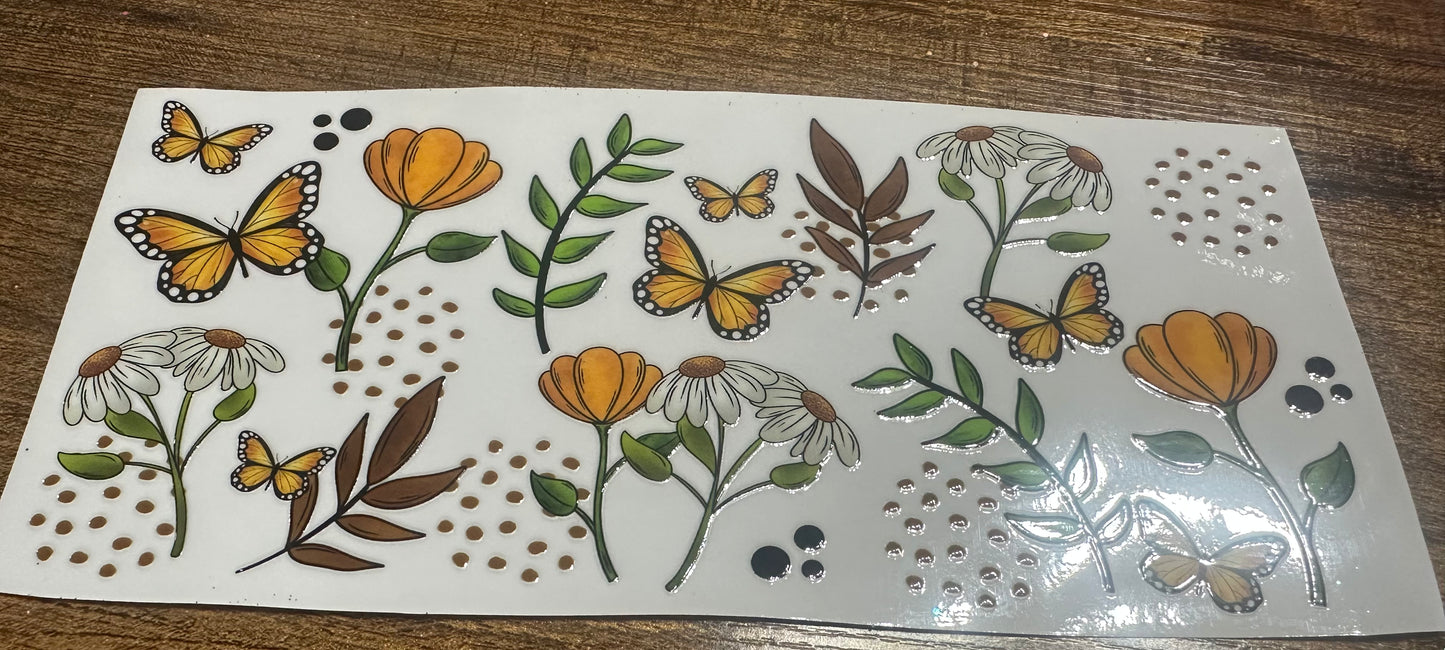 Butterfly and flowers wrap