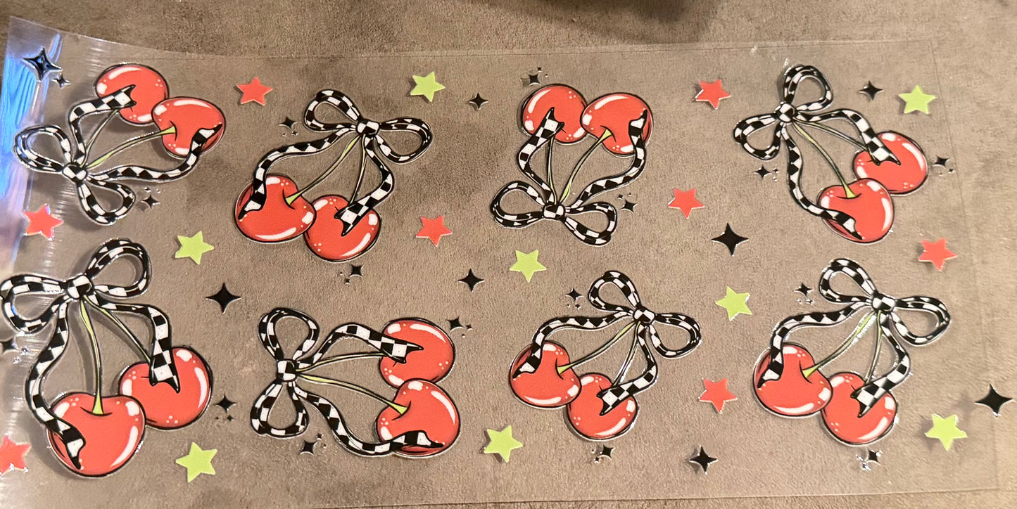 Checkered cherry bows