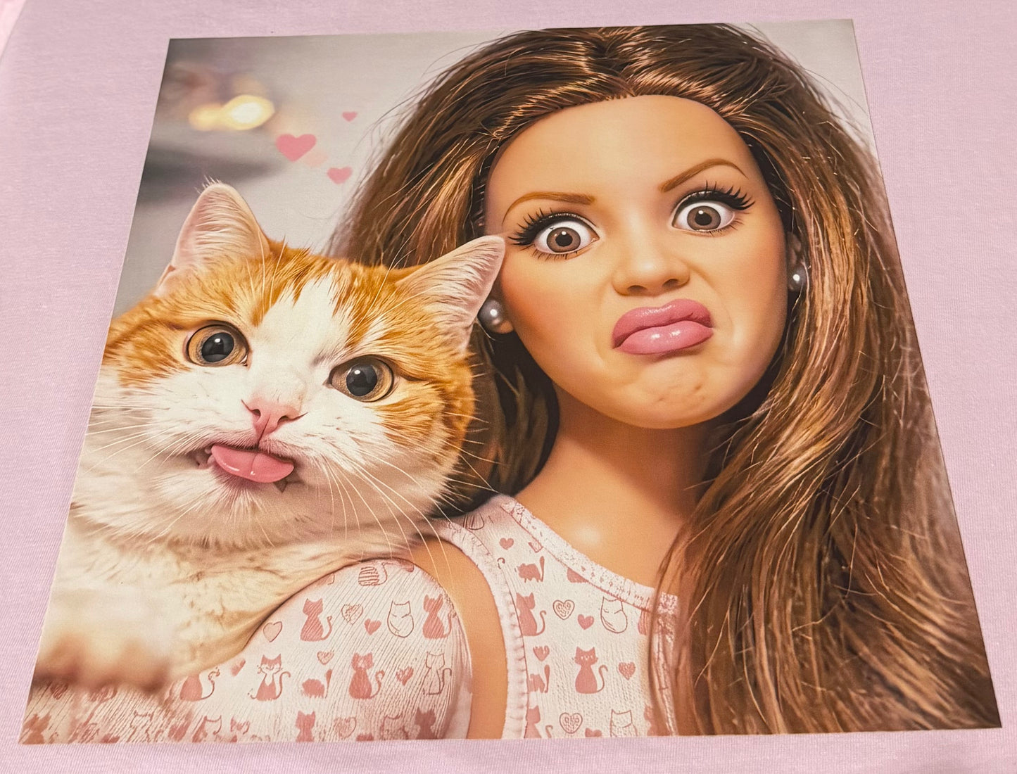 Funny Barbie & cat