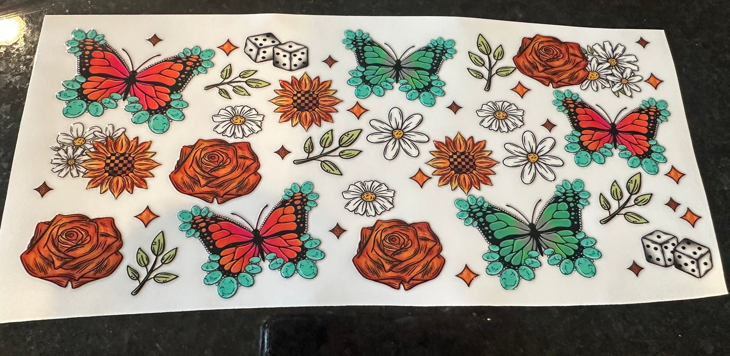 Butterfly & flowers wrap