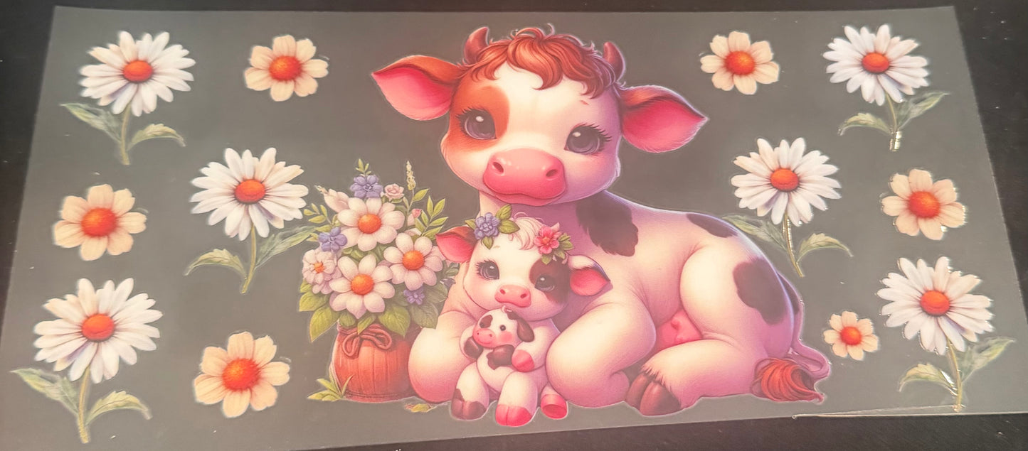 Cow with daisy