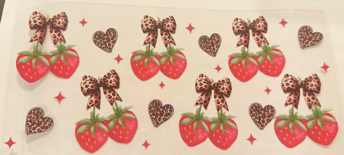 Strawberry leopard bows