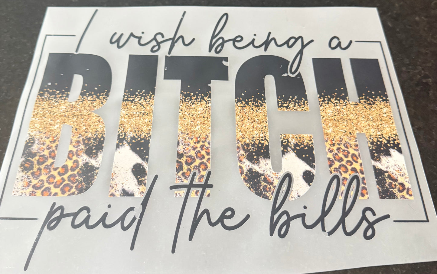 I wish being a B paid the bills