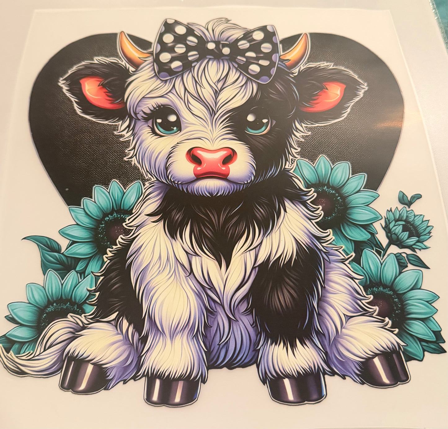 Cow teal flowers