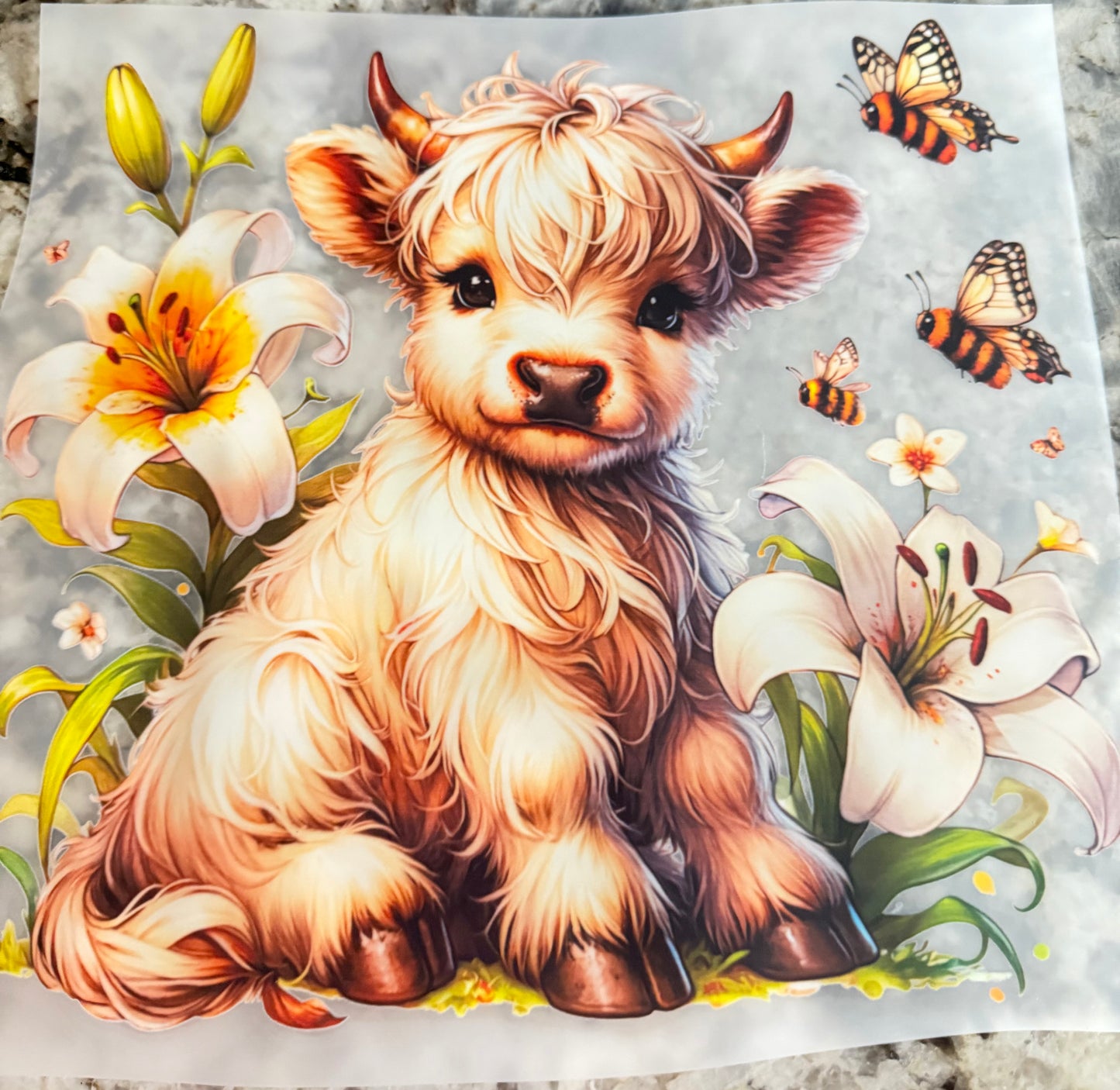 Cow with bees