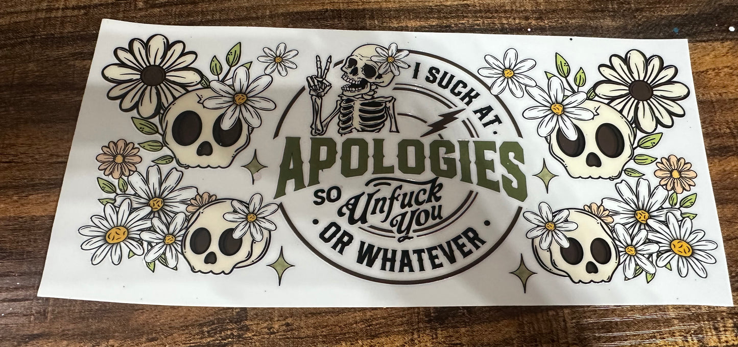 I suck at apologies wrap