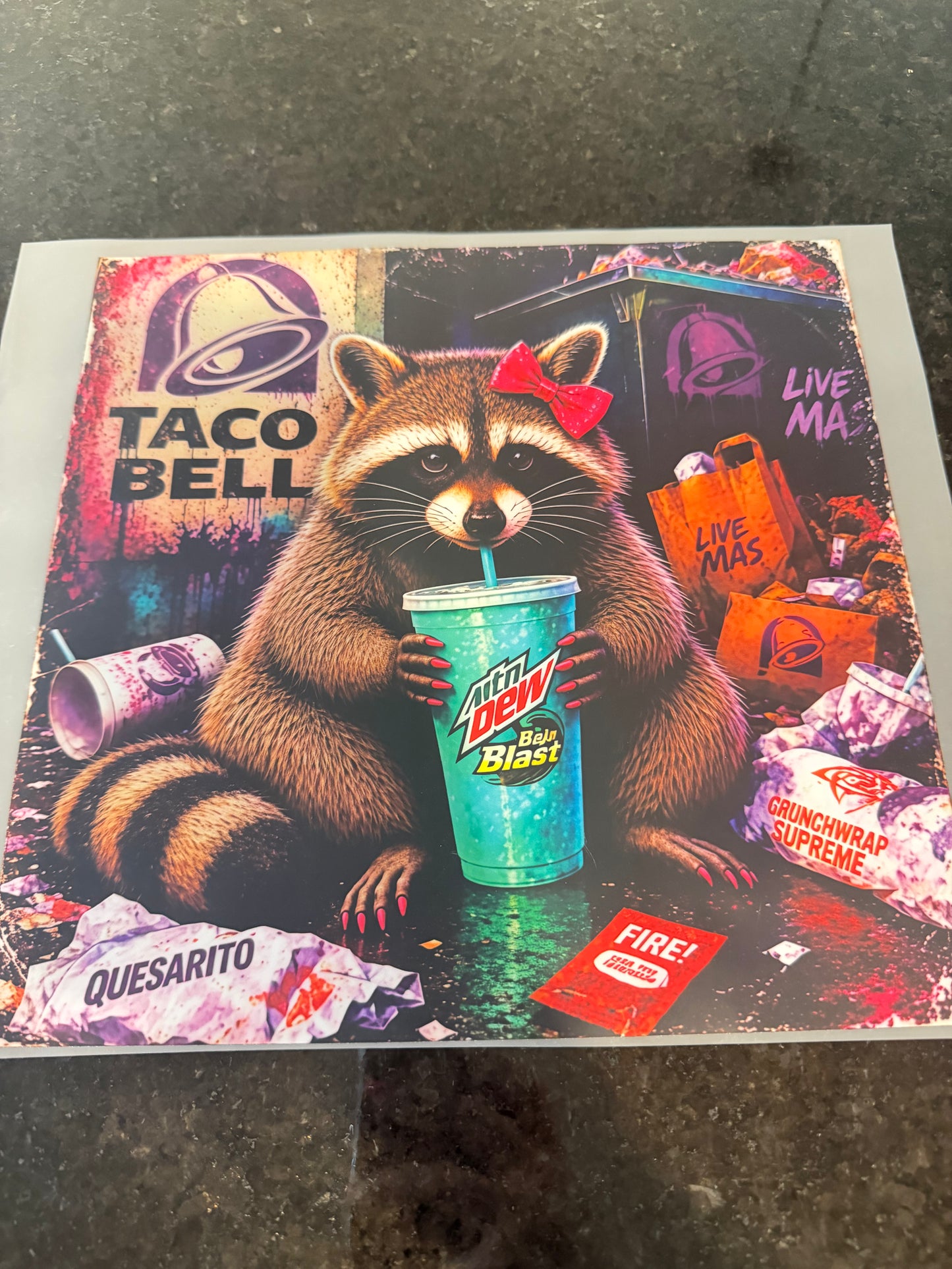 Taco Bell Baja raccoon