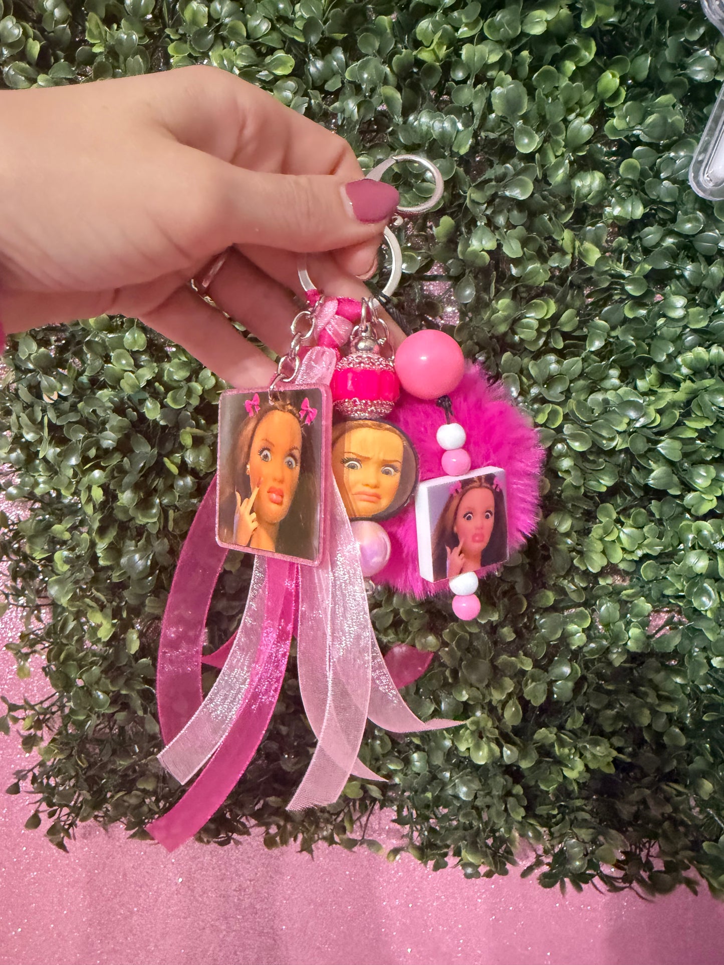 Crash out barbie Junk Keychain