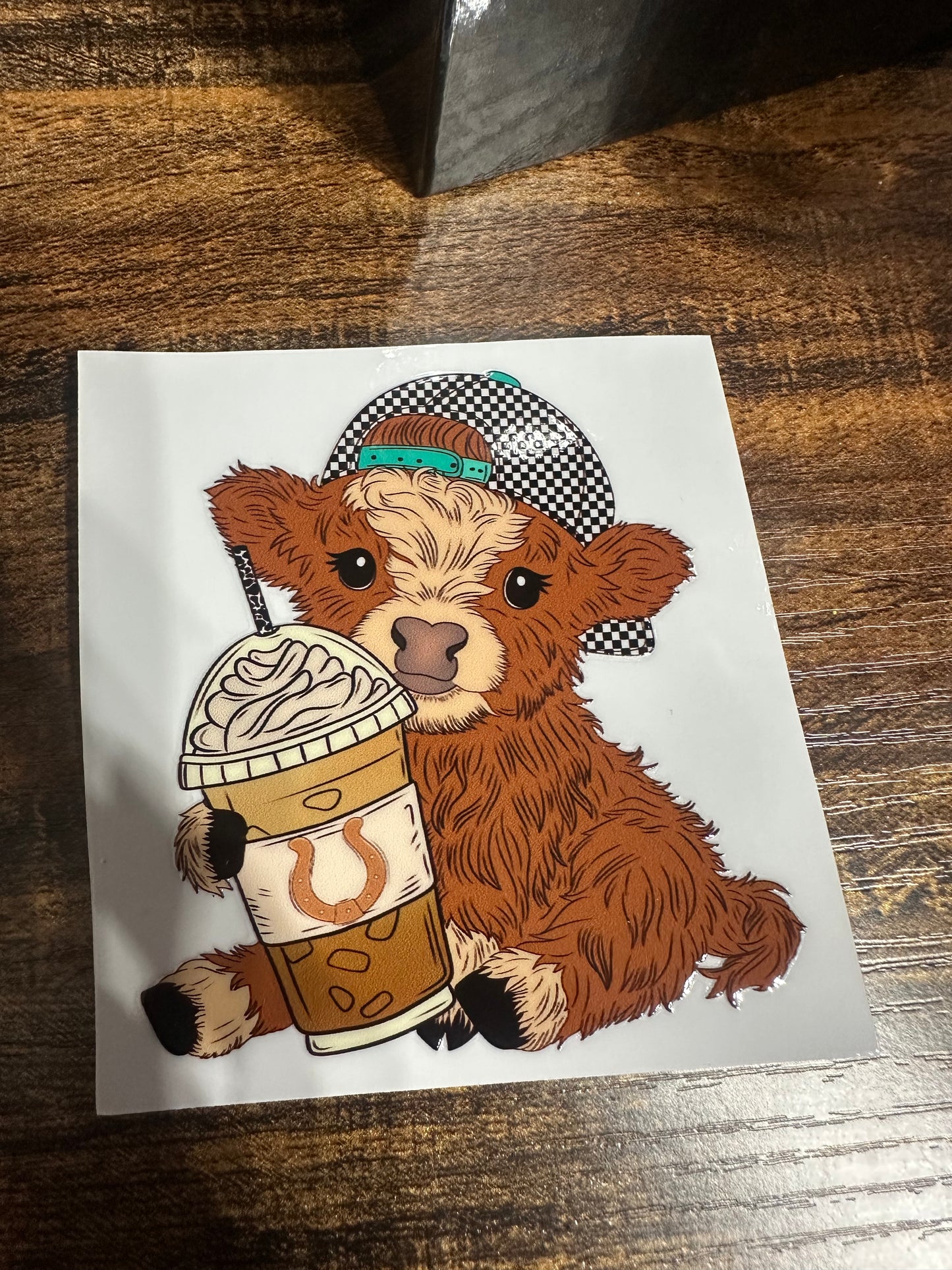 Cow & coffee decal