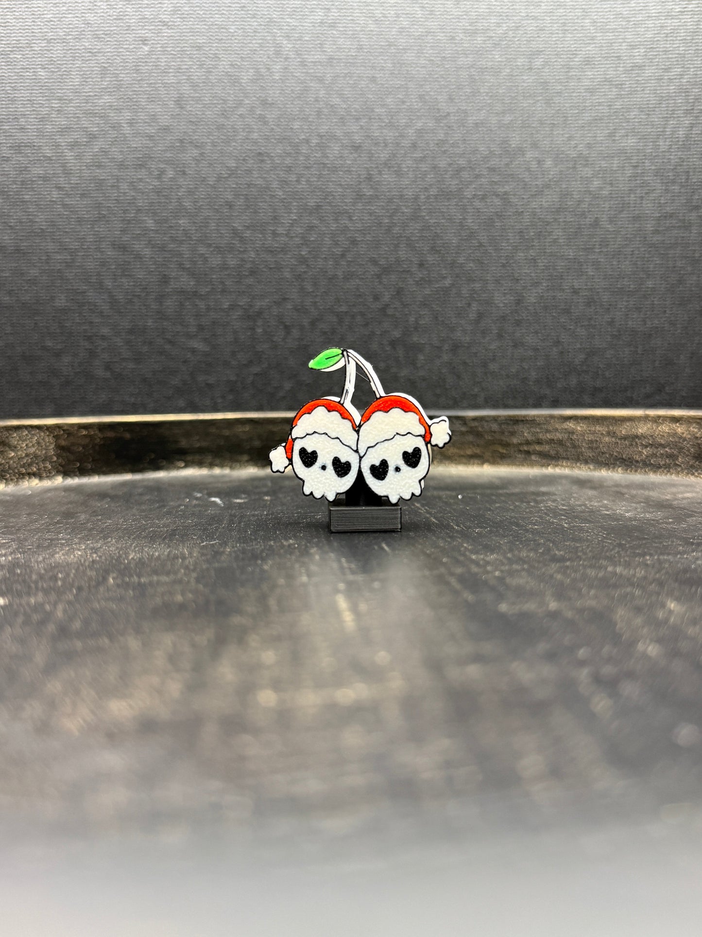 Skull Cherry with Santa Hat Topper