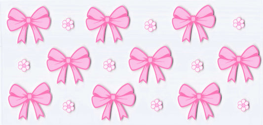 Pink bows white flowers 2