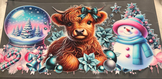 Snowglobe, cow, snowman
