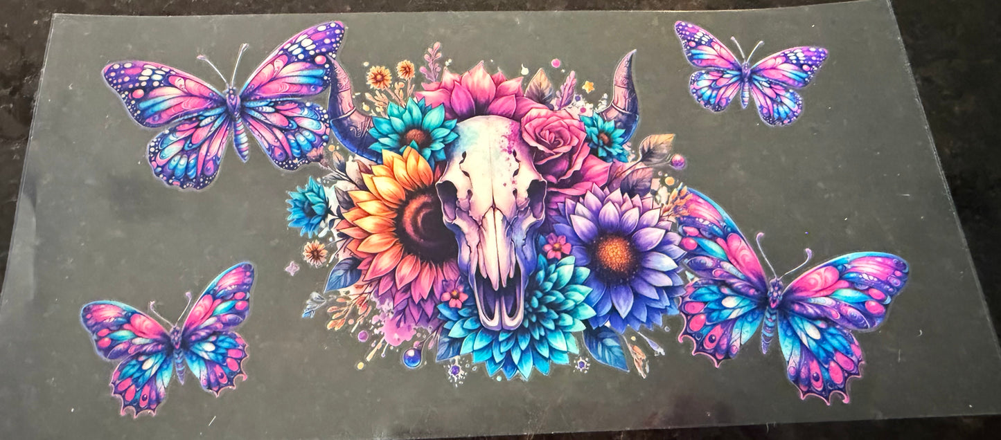 Colorful bull skull