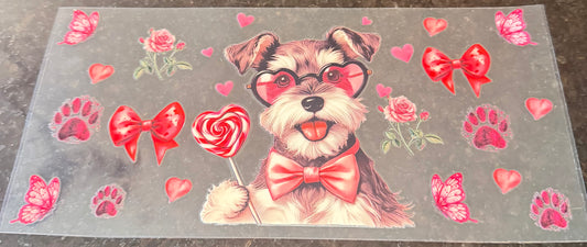 Schnauzer heart shaped glasses