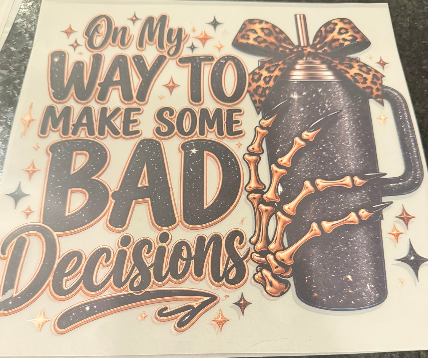 On my way to make bad decisions