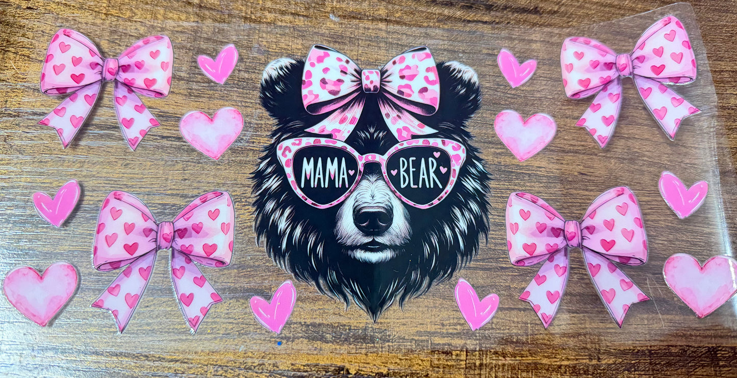 Pink heart mama bear