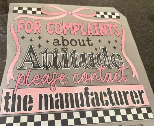 For complaints about attitude