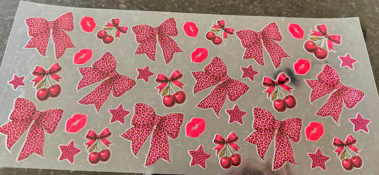Pink cheetah bows
