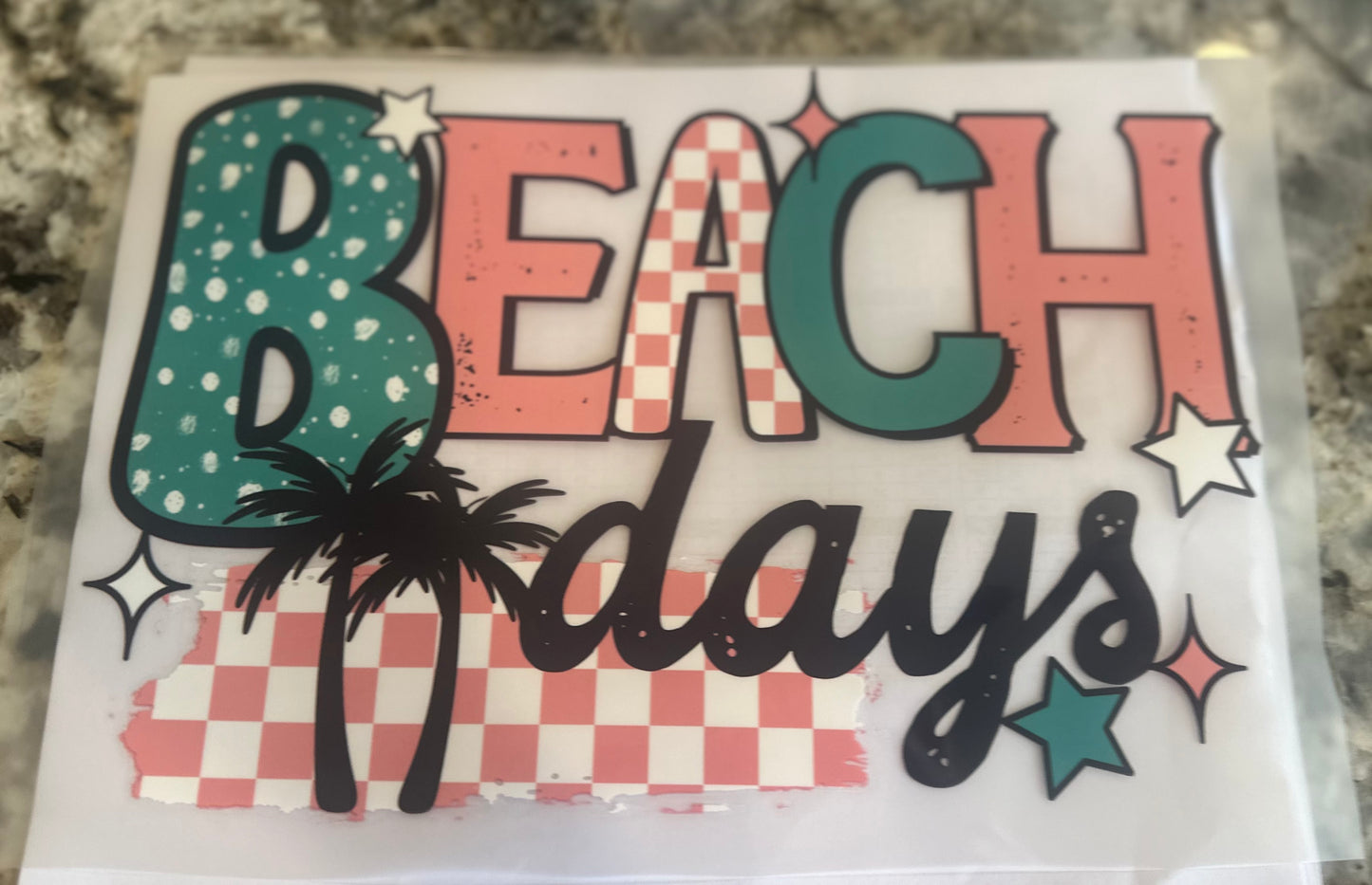 Beach days shirt transfer