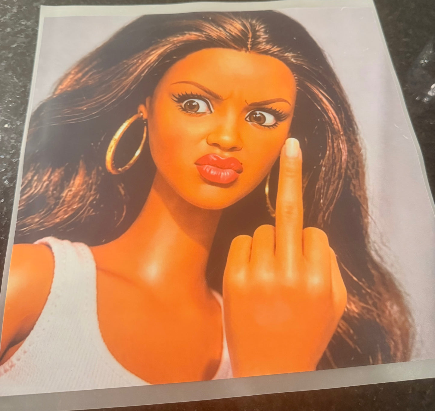 Middle finger Barbie