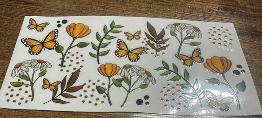 Butterfly and flowers wrap