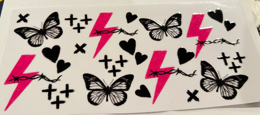 Butterflies & pink bolts
