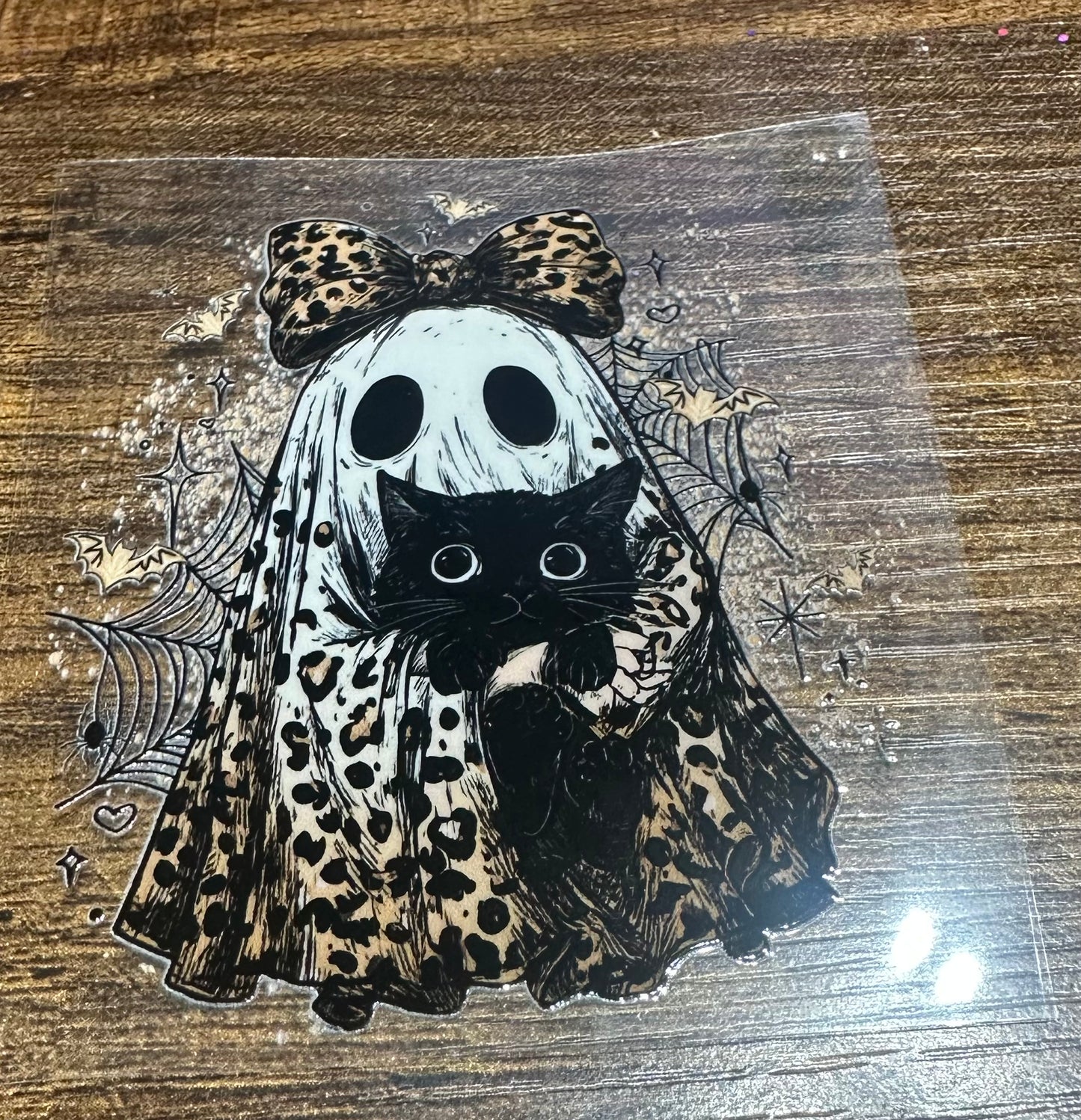 Ghost and black cat decal
