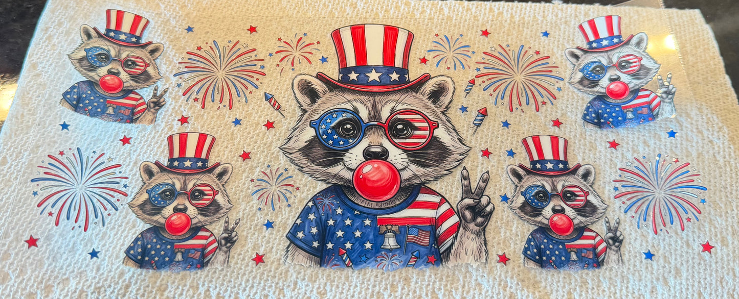 Patriotic raccoon