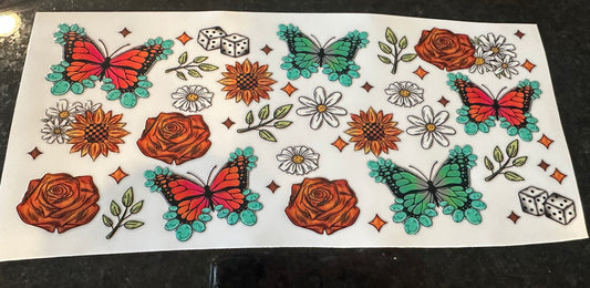 Butterfly & flowers wrap