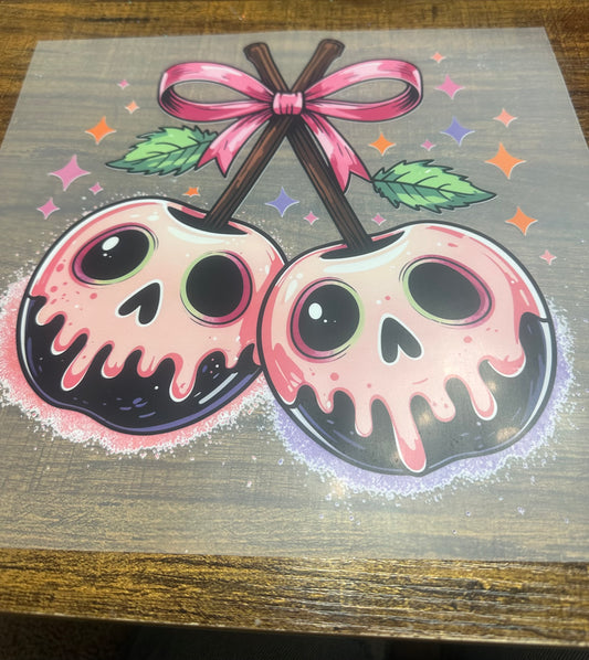 Spooky apple bow transfer