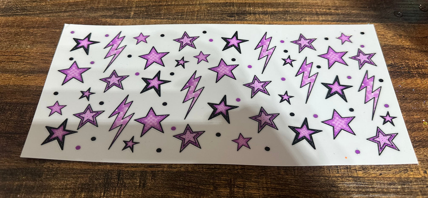 Purple stars and bolts wrap