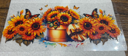 Sunflowers and butterflies