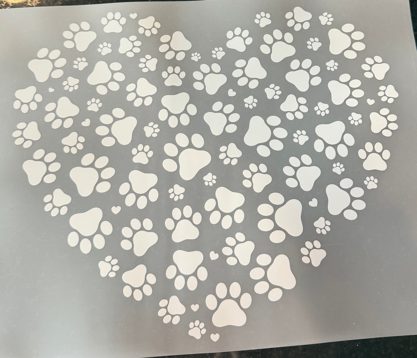 White heart paw print