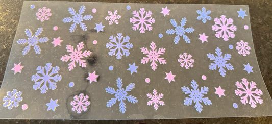Pink purple snowflakes