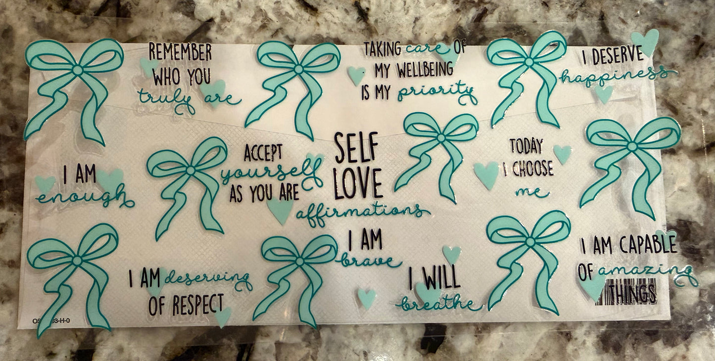 Self love affirmation blue