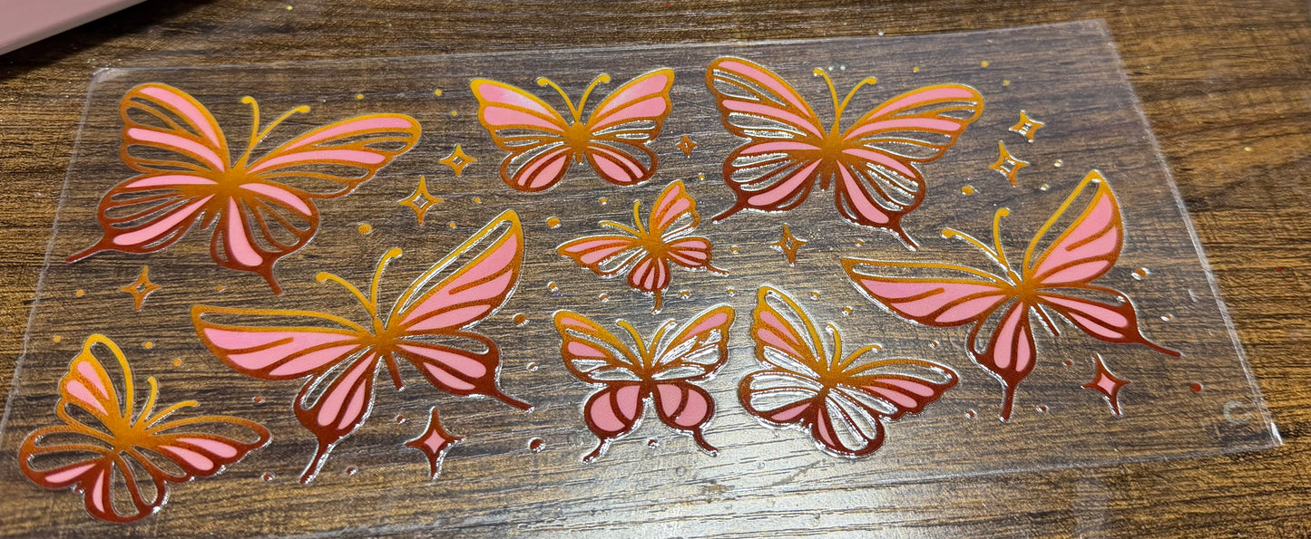 Pink & Gold butterflies