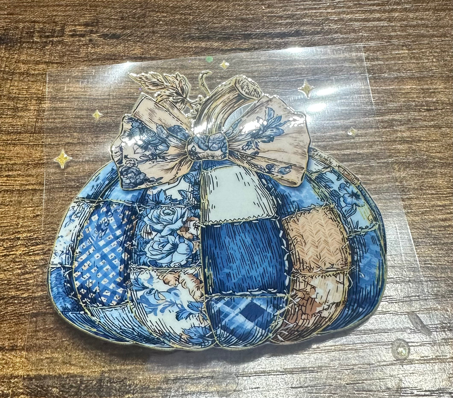 Quilted pumpkin decal