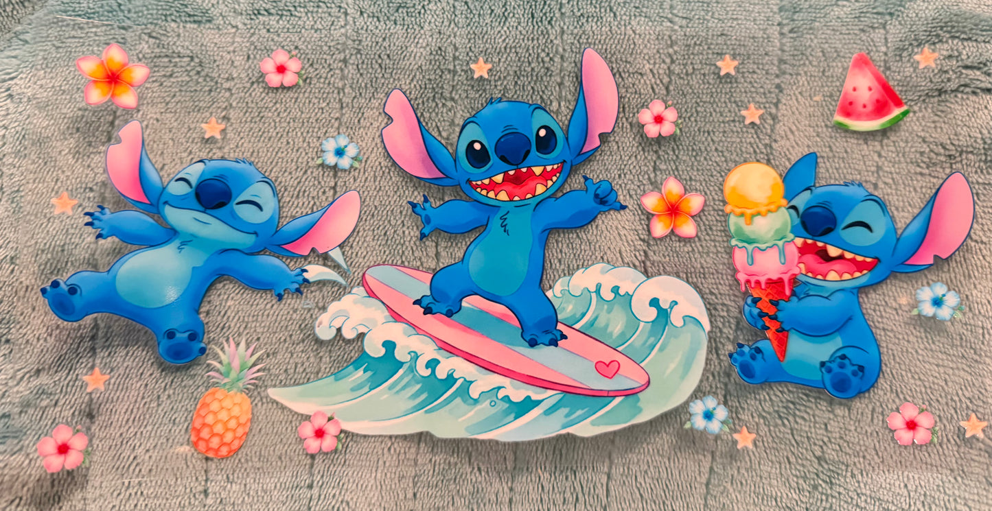 Blue guy surfing