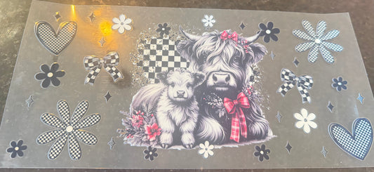 Red bow cow