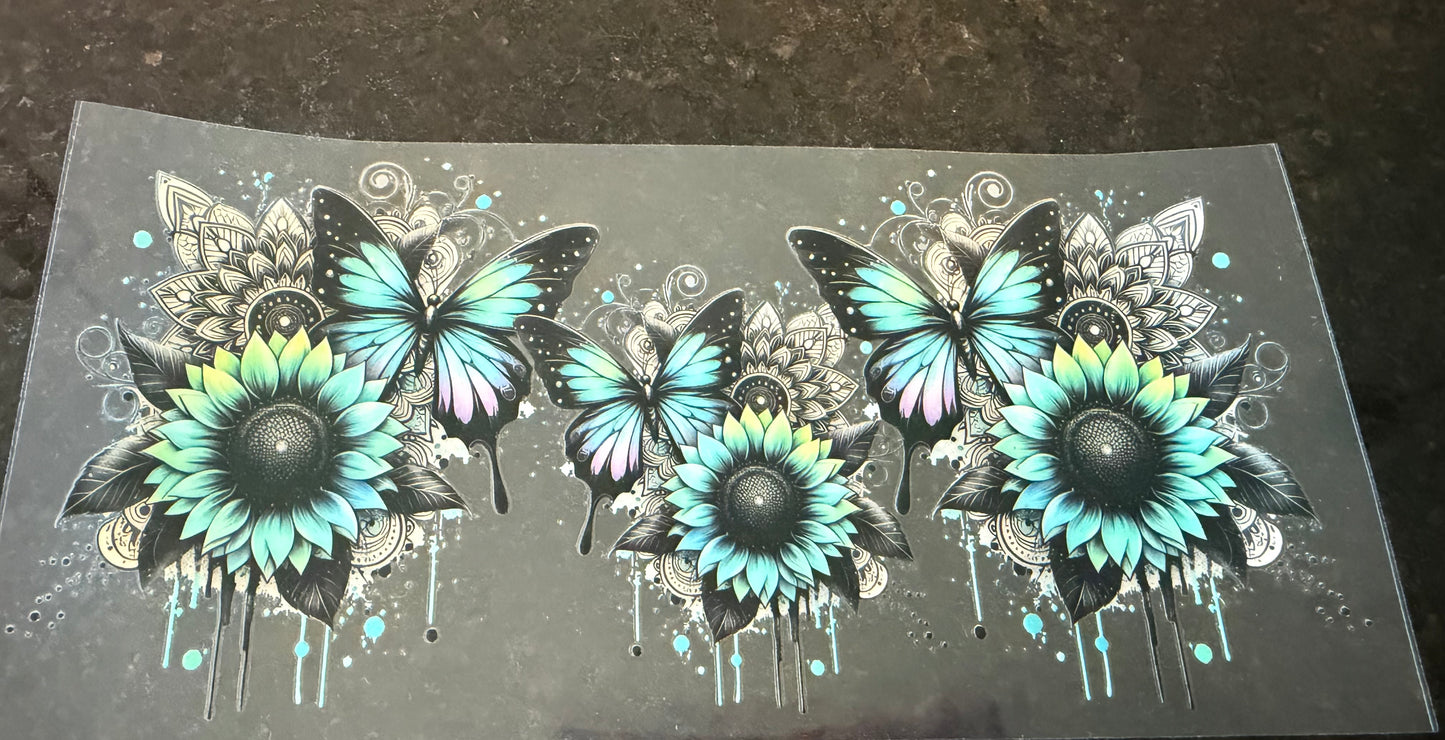 Butterfly sunflower drip