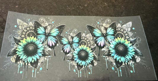 Butterfly sunflower drip
