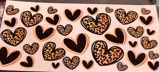 Leopard print hearts