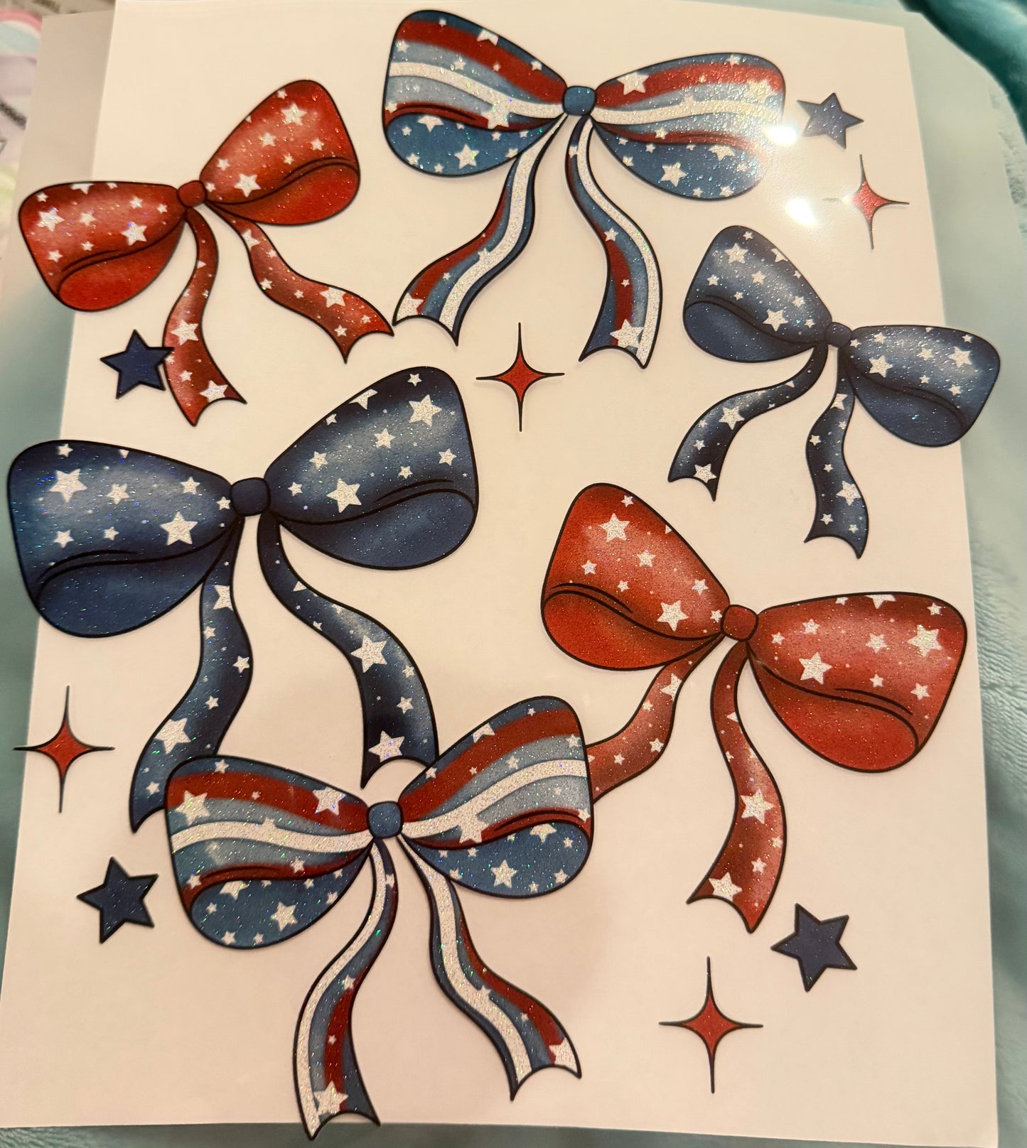 Red white and blue bows