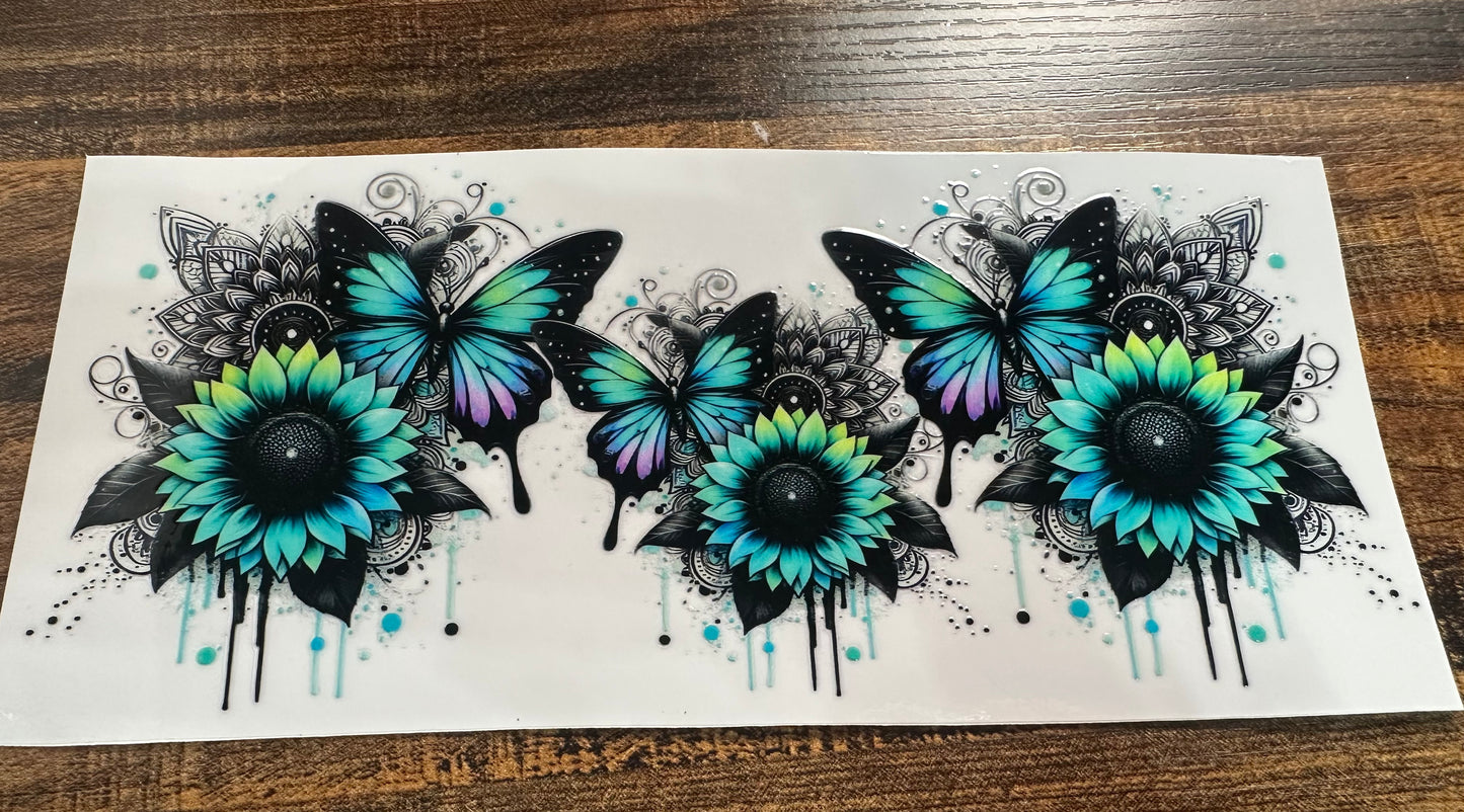 Butterfly and sunflower