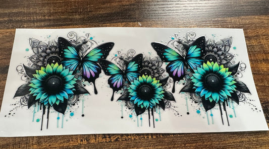 Butterfly and sunflower