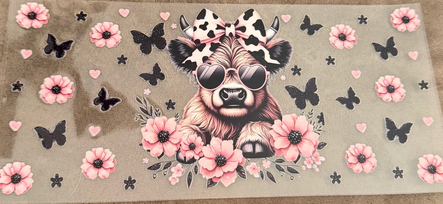 Cute cow with sunglasses