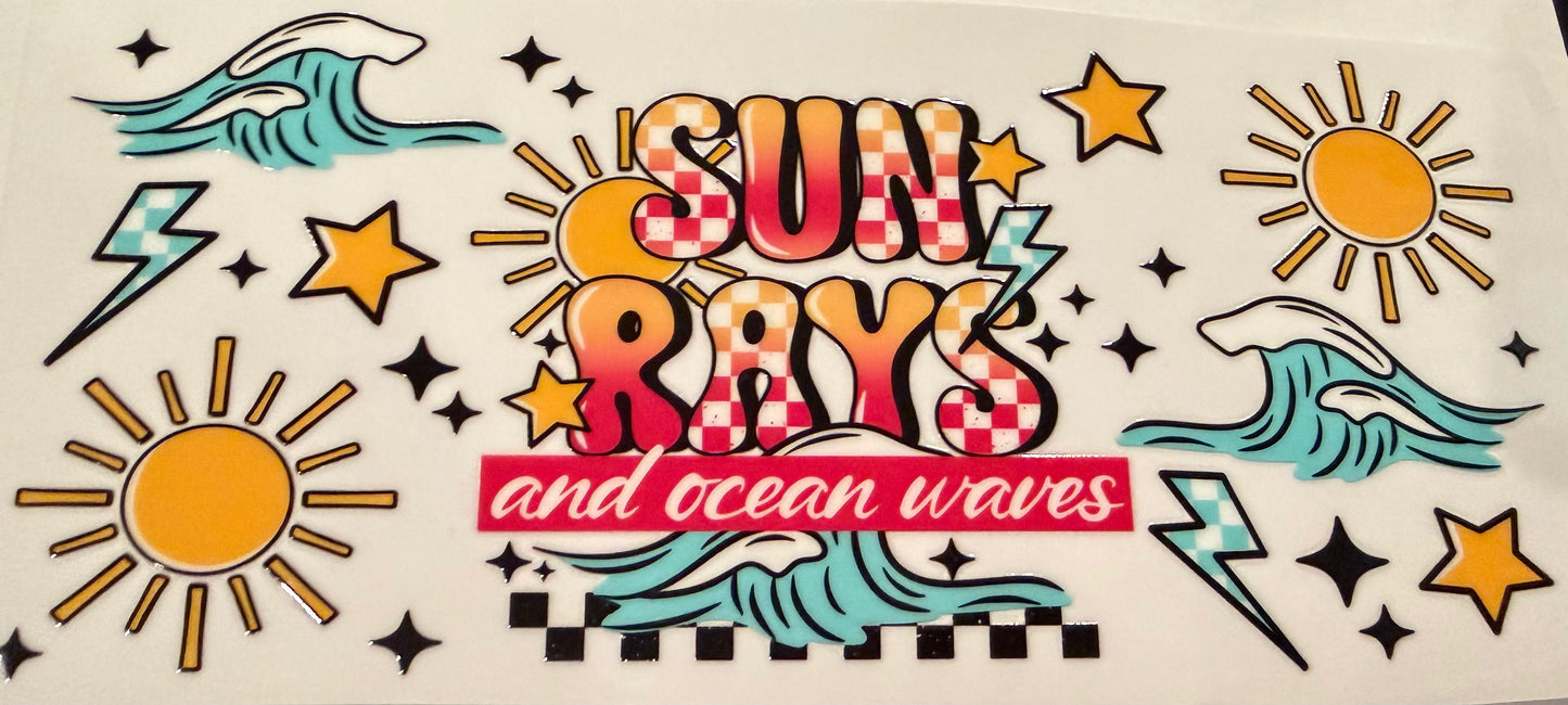 Sun rays and ocean waves ￼