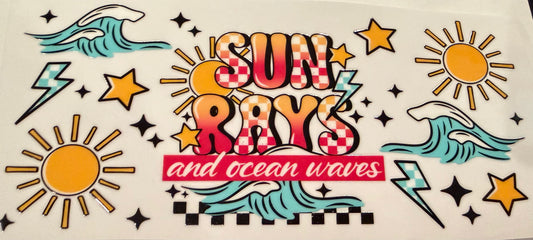 Sun rays and ocean waves ￼