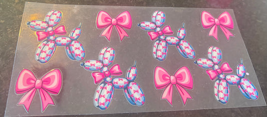 Pink bow balloon dog